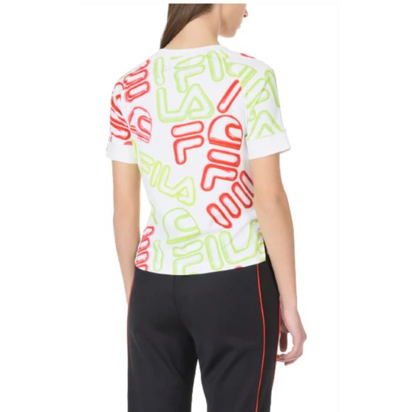 Fila Grafitti Logo White Cropped TEE XS NWT - Picture 2 of 6